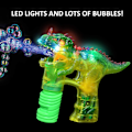 Miniatyrbillede 2 af 4: Jurassic Dinosaur Sæbeboblepistol med Lys | Sæbebobleblæser Legetøj til Småbørn, Børn, Fester | LED Blinkende Lys, Ekstra Refill Flaske