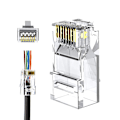 Pikkukuva 1 / 5: RJ45 Läpivientiliittimet, CableCreation 100 kpl Cat6/Cat5e kullattu modulaaripistoke suojaamaton puristusliitin