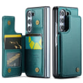 Pikkukuva 1 / 5: Z Fold 5 -kotelo, lompakkomallinen nahkainen jalustakotelo, iskunkestävä, yhteensopiva Samsung Galaxy Z Fold 5:n kanssa, korttipidike ja RFID-suojaus Green For Galaxy Z Fold 5