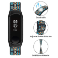 Miniatyrbillede 3 af 5: Strækbart nylon anti-ridse justerbar håndledsrem til Xiaomi Mi Band 3/4, med sort urramme Style 4