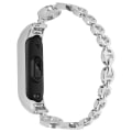 Pikkukuva 1 / 3: Aaltomainen ranneke Xiaomi Mi Band 3 / 4 -älykelloon, kulutusta kestävä ruostumattomasta teräksestä valmistettu korvaava ranneke Silver