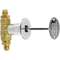Miniatyrbilde 2 av 5: 1/2-tommers Rett Kvartsving Stengeventilsett for NG LP Gasspeiser med Kromflensnøkkelventil med 3/8\" Flare-adaptere