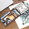 Miniatyrbillede 2 af 5: Ultra Slim Fold Front Pocket Wallet Læder Kortholdere til Mænd Coffee
