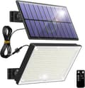 400 LED Utomhus Solar Spotlights, 3 Lägen, Vattentät Rörelsesensor, Kallvitt, Solcellslampor för Säkerhet och Belysning