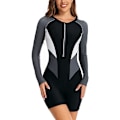 Miniatyrbillede 1 af 5: Dame Heldragt Badedragt Langærmet Rash Guard Dame Våddragt Atletisk Grey 1453 L