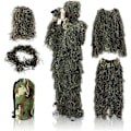 Miniatyrbild 1 av 5: 5-i-1 Ghillie Suit, Lätt Woodland Ghillie Suit, Kamouflagejaktkläder, Passar för Personer med en Längd på 175-188 cm