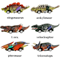 Pikkukuva 2 / 5: Dinosauruslelut, vedettävät autot, 6 kpl dinosaurusleluja 3-vuotiaille pojille ja taaperoille, poikien lelut 3-, 4-, 5-vuotiaille ja sitä vanhemmille, vedettävät leluautot, dinosauruspelit T-rexillä
