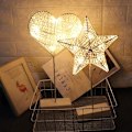 Miniatyrbillede 5 af 5: LED Stjerne Rattan Hul Form Bordlampe Juledekoration size6