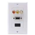 Pikkukuva 1 / 5: 3rca+hdmi+vga Seinälevy Hdmi Komponentti Komposiitti Audio Video Latauspistorasia Seinäpistorasia (3rca & Hdmi & Vga) Rca&hdmi&vga