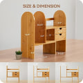 Miniatyrbilde 3 av 5: Furninxs Bambus Skrivebord Bokylle Organizer Justerbar Kontor Hylle Oppbevaringsstativ Utvidbar Naturlig Tre Display Stativ Hylle Kontorrekvisita Hjem