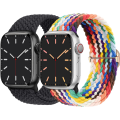 Miniatyrbild 1 av 5: Flätat armband kompatibelt med Apple Watch 38 mm 40 mm 41 mm, elastiskt solo loop nylonarmband för Apple Watch Series 8/7/6/SE/5/4/3/2/1/SE black Multicolor 38 mm 40 mm 41 mm