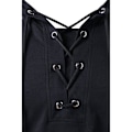 Miniatyrbillede 4 af 5: Herre Gotisk Steampunk Snøre Hættetrøje Middelalder Ridder Langærmet Syning Læder Rustning Sweatshirt Pullover Sort Black L