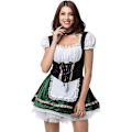 Pikkukuva 1 / 5: Naisten Oktoberfest-asu, Halloween saksalainen baijerilainen samettinen Dirndl-mekko Green X Large