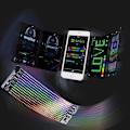 Pikkukuva 2 / 5: Bluetooth Ohjelmoitava RGB Joustava LED-moduuli 16*32 Pikselin Näyttömatriisikyltti Android Ios Sovelluksen Ohjaus LED-naamionäyttö (RGB Monivärinen)