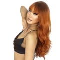 Miniatyrbild 3 av 4: Auburn Peruk Med Lugg Naturligt Hår Peruker För Kvinnor Långt Lager Peruk För Flickor Mörka Rötter Koppar Röd Ombre Peruk Värmebeständig Orange Ginger Syntetisk Wi