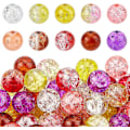 Miniatyrbillede 1 af 5: 100 stk. Crackle Perler 10 Farver Håndlavede Lampwork Glas Runde Perler 10 mm Krystalperler til Sommerperler Venskabsarmbånd Mors Dag Smykker Ma