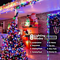 Miniatyrbilde 2 av 5: Fargerike julelys 20m 200 LED. Utendørs 8 lysmoduser Juledekorasjon Vanntette LED juletrelys
