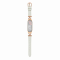 Pikkukuva 1 / 5: Nahkainen kellon ranneke Xiaomi Mi Band 3/4:lle, D-muotoinen metalliliitin säädettävä ranneke Rose Gold  Beige