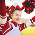 Miniatyrbild 4 av 5: 2 st stora cheer-rosetter 8 tum jumbo cheer-hårrosetter hästsvanshållare elastiskt band red