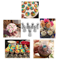 Miniatyrbilde 5 av 5: 8 stk. Sprøyteposer i rustfritt stål, kake- og cupcake-dekorasjonssett, blomsterfrosting-tipper, DIY-sprøyteposer for kakedekorering (8 stk.)