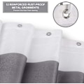 Miniatyrbillede 5 af 5: Bruseforhæng, Badeværelsesforhæng med 12 Kroge, Vandtæt Polyester Grey Stripe