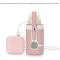 Pikkukuva 5 / 5: Mnsun USB -vauvanpullonlämmitin, kannettava taskukokoinen maidonpullonlämmitin, eristetty termostaatti, maidon ja ruoan lämmitintasku USB-latausportilla vauvanhoitoon Rose candy