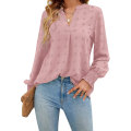 Miniatyrbilde 1 av 5: Dame Casual Business Topper V-hals Skjorter Langermet Chiffon Bluser Arbeidsskjorter