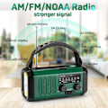 Miniatyrbilde 2 av 5: Nødradio med håndsveiv, AM FM NOAA værradio, Type-C lading, solcellelading, SOS, 3 moduser LED-lommelykt