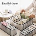 Miniatyrbillede 3 af 5: 6 Undertøjsskuffe Organizer Foldbar Sok BH Skuffe Divider, Vaskbare Opbevaringsbokse Til BH'er, Trusser, Strømper, Slips Og Tørklæder (6+7+11 rum), Grå