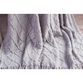 Miniatyrbillede 4 af 5: Strikket Tæppe Kvast Seng Polering Solid Nordisk Plaid Polering Mode Tæppe Blød Sofa Polering Dekorativt Sengetæppe Hellgrau
