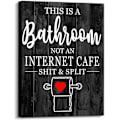 Miniatyrbild 1 av 4: Badrumsskylt Väggkonst Dekor, Roliga Badrum Citat Detta Är Ett Badrum Inte Ett Internetkafé Skylt Liten Och Söt Canvas Konstverk För Badrum Toalett Dekor