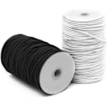 Miniatyrbillede 1 af 5: 2 pakker 3 mm elastisk snor, SourceTon elastisk perlesnor (sort & hvid, 91 meter), fantastisk til håndværk, hårelastikker og hjemmebrug