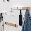 Miniatyrbillede 5 af 5: (Hvid, 5 kroge, 50 cm) Vægmonteret træknagerække med foldbar krog til ophængning af tørklæder, håndtasker, paraplyer, håndklæder og tøj