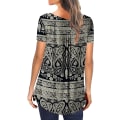 Miniatyrbilde 3 av 4: Dame Tunika Topper Ensfarget Plissert V-hals Knapper Bluse Blomstertrykte Damer Snowflake S