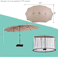 Miniatyrbild 2 av 5: Myggnät för 15 fot dubbelsidigt uteplats paraply nät dubbla blixtlås vattenrör botten används och för uteplats Gazebo Pop Up Canopy10x10 utbytbart