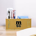 Miniatyrbillede 1 af 5: 20ft Mini Skibscontainer Model Legetøj Cargo Container Maritimo Die-Cast Container Skibsboks Penholder Kontorgaver Tilpasset Logo MSC 30 Pen holder