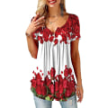 Miniatyrbillede 1 af 4: Dame Skjorter Flæse Løs Knap Tunic Toppe Til Kvinder Redrose XL