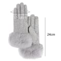 Miniatyrbilde 2 av 5: Vinterhansker med berøringsskjerm for teksting, varme forede hansker for kaldt vær Moonlight grey
