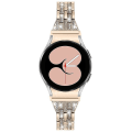 Miniatyrbild 2 av 5: Metallklockarmband för Samsung Galaxy Watch4 Active 40mm/44mm/Watch4 Classic 42mm/46mm, 5 pärlor 2 rader Retro Gold
