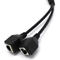 Miniatyrbilde 3 av 5: Nettverks Splitter Adapter Kabel RJ45 1 Hann til 2 Hunn Socket Porter Ethernet LAN Kabel Nettverks Splitter Adapter