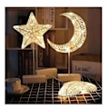 Miniatyrbillede 4 af 5: LED Stjerne Rattan Hul Form Bordlampe Juledekoration size4