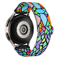 Miniatyrbillede 1 af 3: Nylon Urrem til Coros Pace 2/Apex 42mm, 20mm Mønstret Justerbar Flettet Løkke Rem Geometric Rainbow