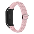 Miniatyrbilde 1 av 5: Elastisk nylon anti-ripe justerbar håndleddsrem for Xiaomi Mi Band 3/4, med svart klokkeramme Pink