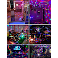 Miniatyrbilde 4 av 5: Lydaktiverte partylys med fjernkontroll DJ-belysning, discokule strobelys 7 moduser scenelys for hjemmedansefester Halloween jul
