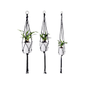 Miniatyrbild 5 av 5: 6-pack Macrame blomkrukeupphängare inomhus bomull hängande planter svart