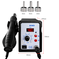 Miniatyrbillede 2 af 5: 858D 700W LED Digital Display Justerbar Antistatisk Loddekolbe Varmluft Varmepistol Reparationsstation med Dyser, Jordledning