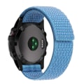 Miniatyrbilde 1 av 5: For Garmin Tactix 7 Pro/Fenix 7X/Fenix 6X Pro 26mm Sydd Klokkereim Justerbar Nylonløkke Sky Blue