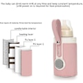Miniatyrbild 2 av 5: Mnsun USB-driven Bebisflaskevärmare Bärbar Fickvärmare för Mjölk Isolerade Termostat Mjölkmatsvärmare Fick med USB-laddningsport för Bebisvård Rose candy