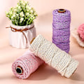 Miniatyrbild 3 av 5: 3 Rullar Makrame-Snöre 4 Mm X 54,7 Yard Naturligt Garn Snöre Färgglatt Makrame-Rep Polyester Stickgarn För Väggbonader, Växtupphängningar, Underlägg, DIY
