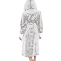 Miniatyrbild 2 av 3: Sherpa Fleece Badrock Kvinnor Mjuk Badrock Huva Fluffy Handduksbadrock Lång Badrock Vinter Varm Grey XL